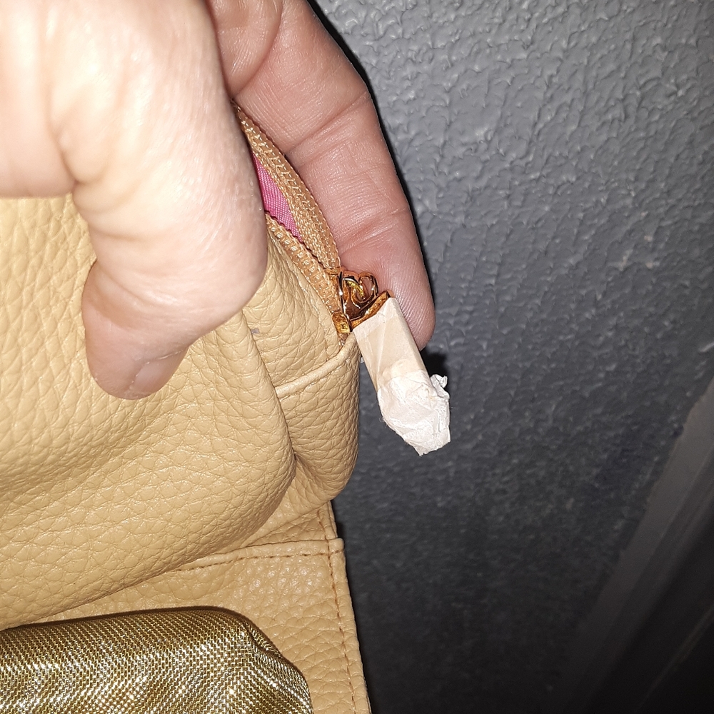 Versace profumi tan leather clutch bag - Picture 5 of 11